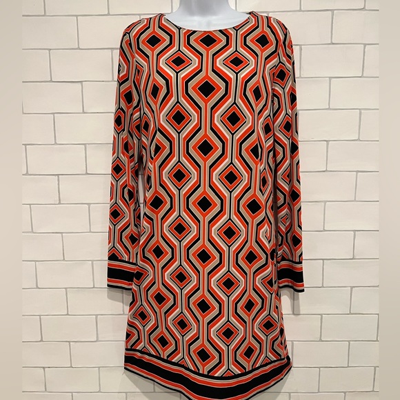 Michael Kors Geometric Print Border Dress - Picture 4 of 7